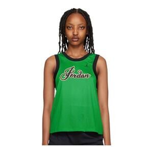 Jordan Women's Semi-Sheer Tank Green Size Large Basketball Tee